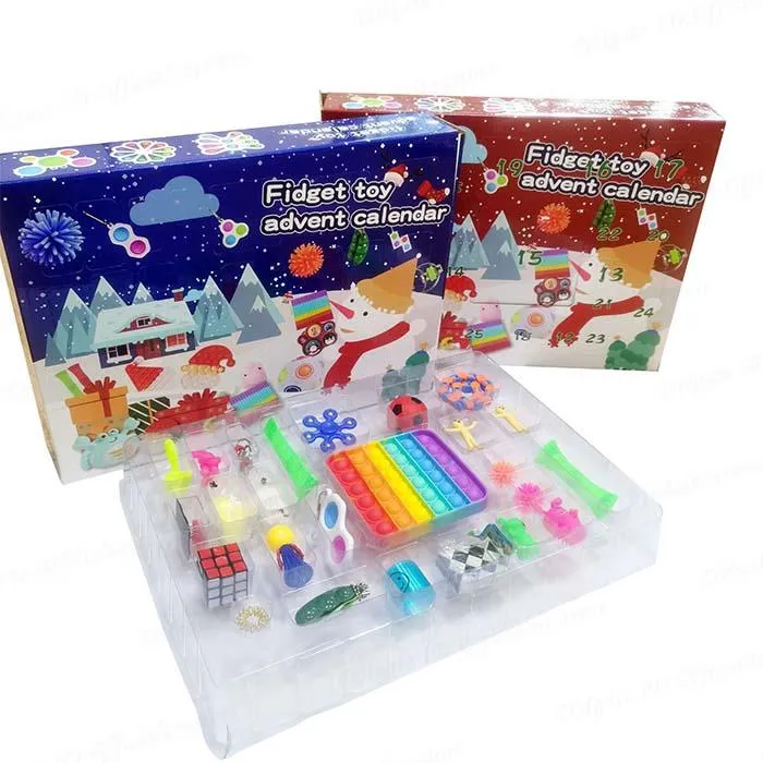 Christmas Fidget Toy Advent Calendário para meninas meninos crianças adultos surpresa relevo stress contagem para baixo festa de férias (personalizar) 496