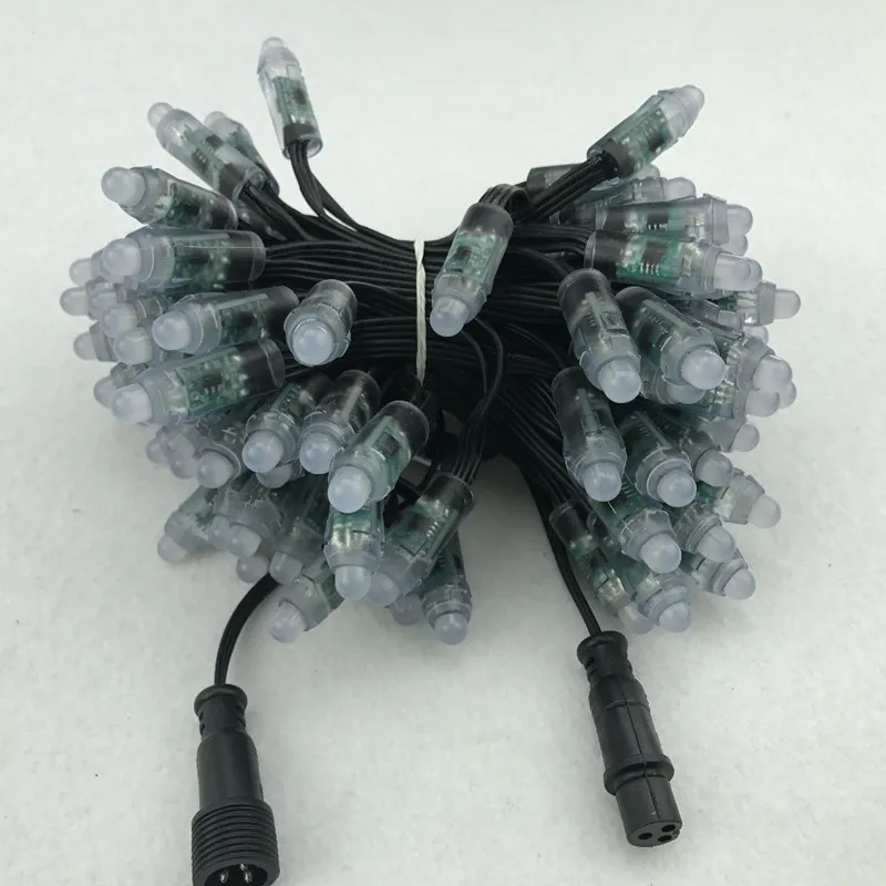 100 pcs DC12V WS2811 Bullet LED Pixel Módulos 100ct Black Wire 18Awg com Ray Wu / Paul Zhang / XConnect Connector