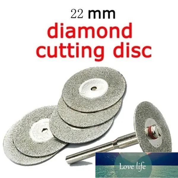 6 pcs definir lâminas de corte de diamante de emery broca 22mm +1 mandrel para dremel telha limpador de beleza ponto de corte de discoteca