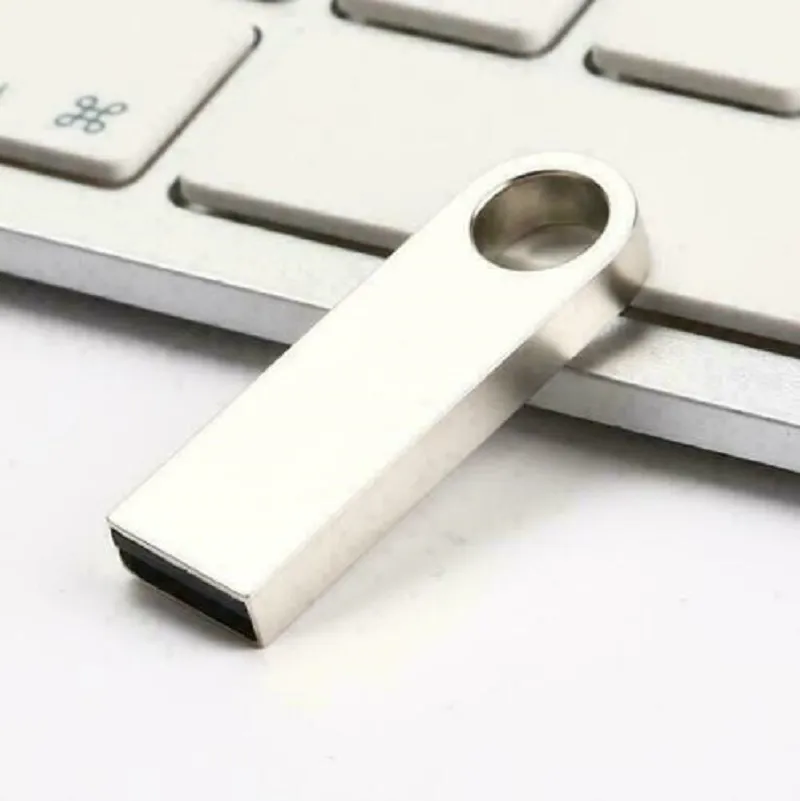 Metalen USB Stick Silver Flash Drive 2.0 Drives Groothandel Snelle snelheid