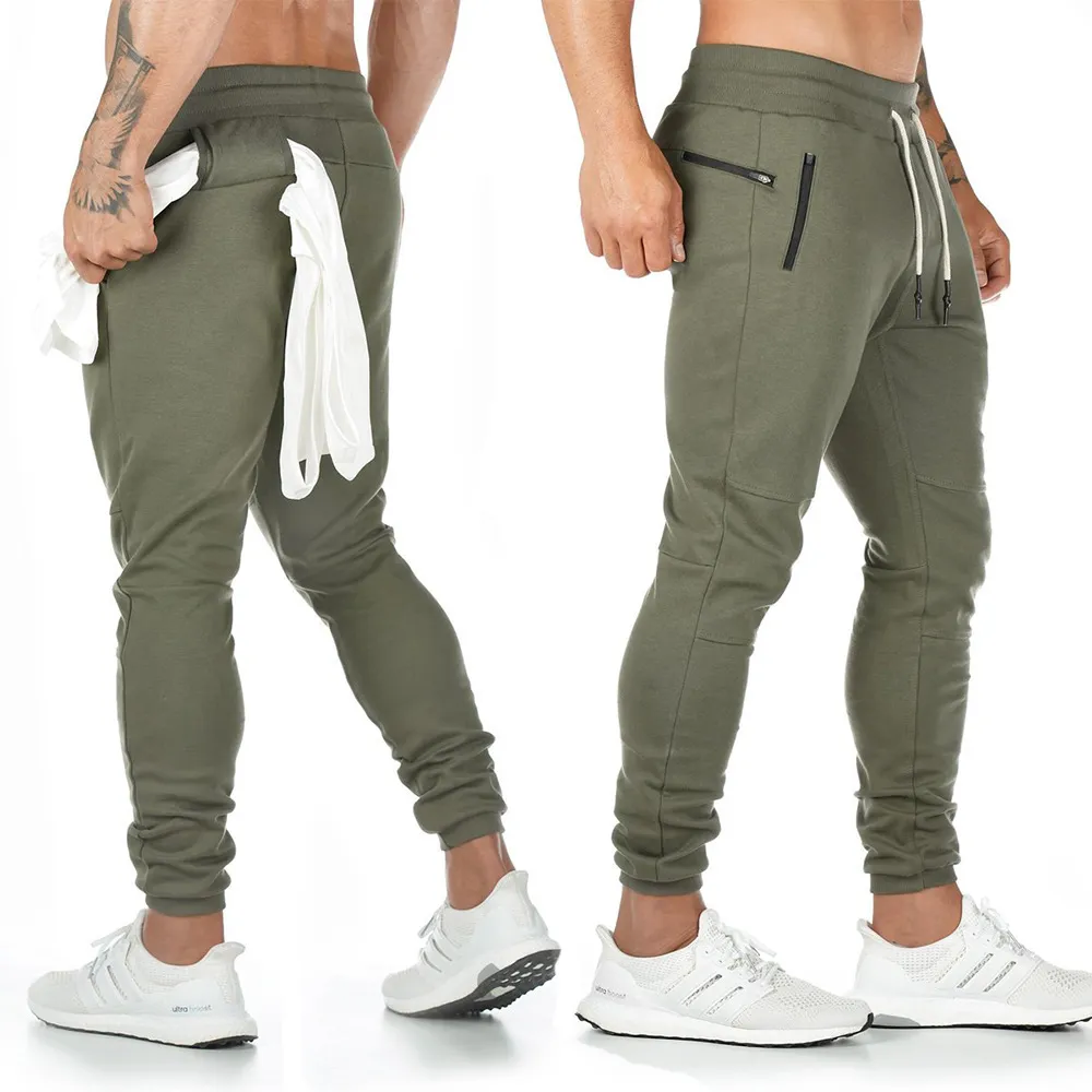 Sportkläder fitnessbyxor män gym skinny sweatpants utomhus bomull spår byxa botten jogger byxor träning joggers byxor trus