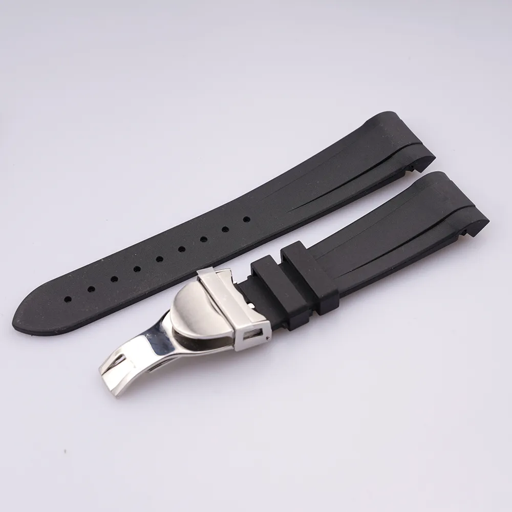 22mm Curved End Silicone Rubber Watch Band Straps Bracelets For Black Bay282Y