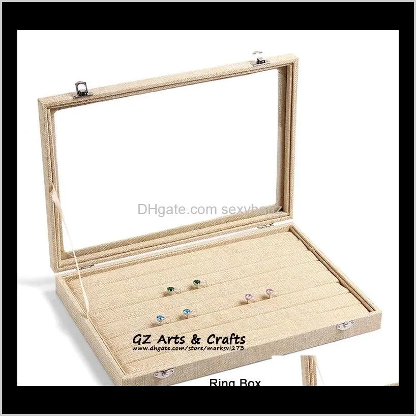 large linen jewelry box earrings necklaces bracelets ring jewelry display box jewelry tray jewelry organizer storage stand holder