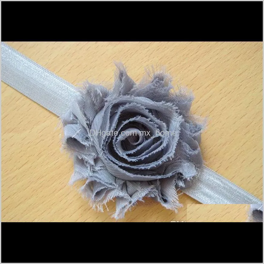  baby girl headband 18 colors shabby chic flower elastic headbands for girls infant flower headband boutique hair bows k5510