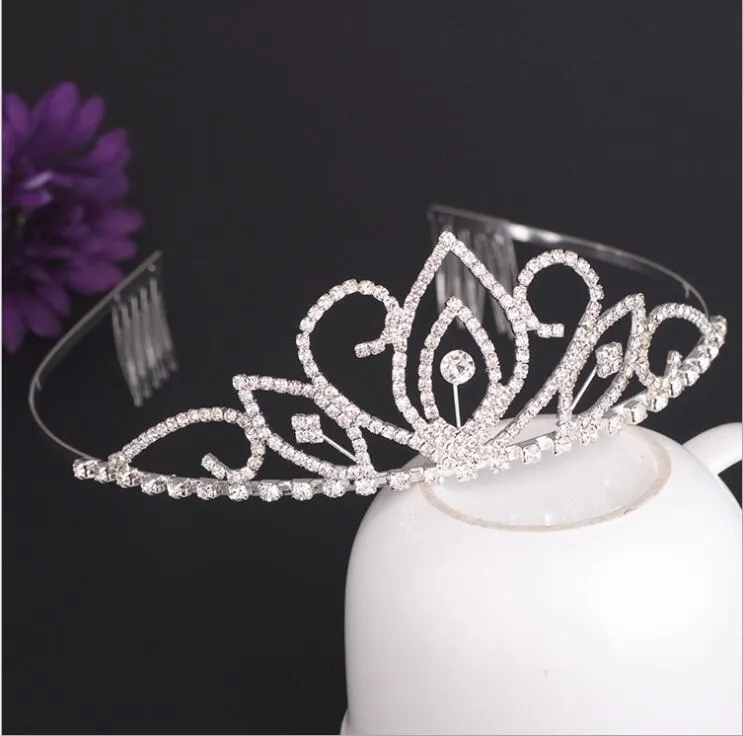 Chieni di alta qualità di lussuoso cristallo di lusso strass per matrimoni da sposa e corone Accessori per capelli Ornamenti argento placcato
