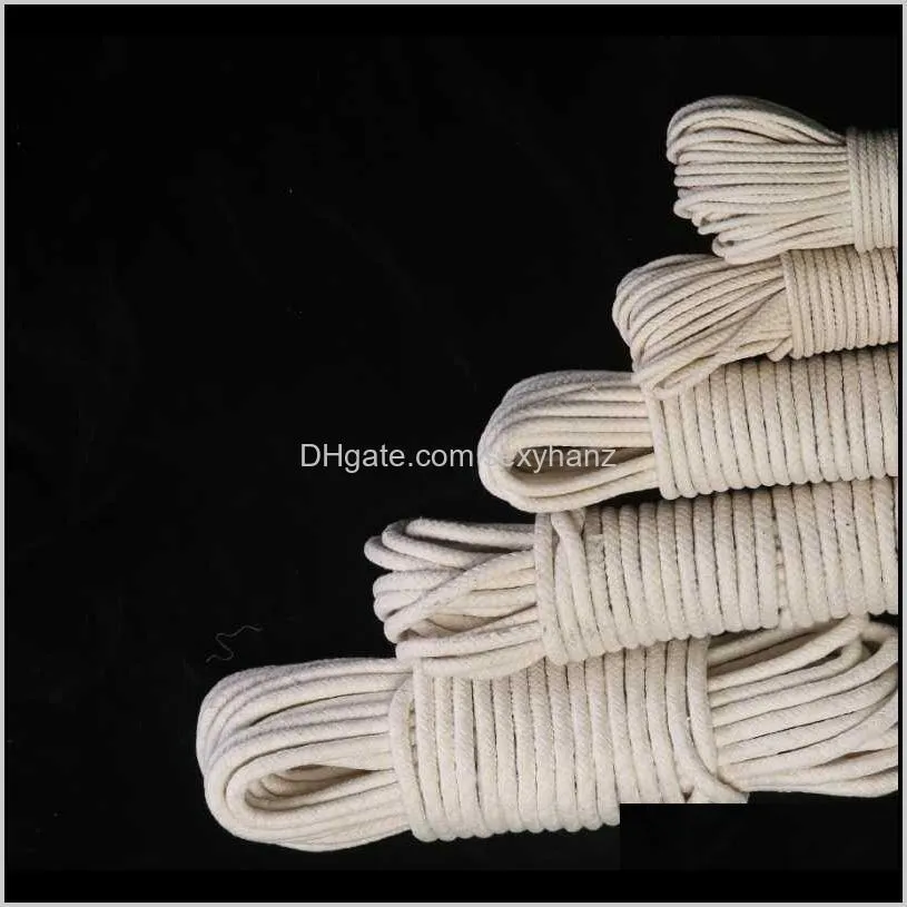 4/6/8/10/12/20mm natural braided round cotton rope diy handwork cotton cords all-purpose shipping 10m/25m/50m/75m/100m1