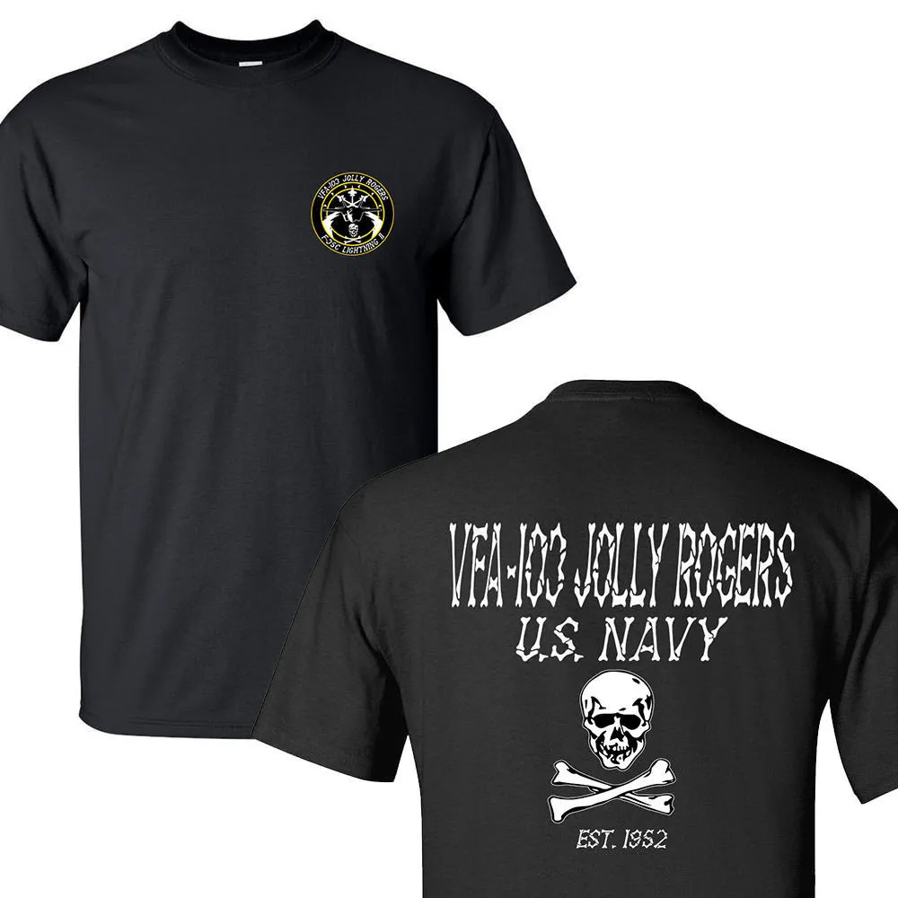 Nova Moda de Verão Camiseta VFA103 Jolly Rogers Squadron Estados Unidos Navy camisetas Homens Camisa de algodão Cool Tees Tops C0413