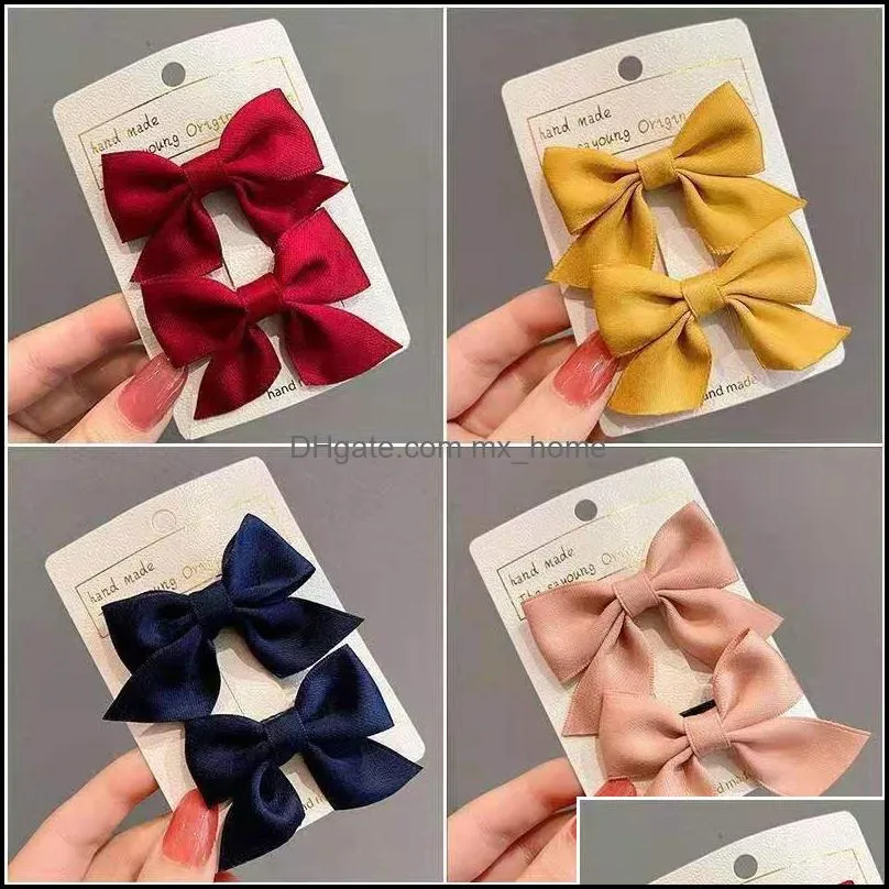 Hair Accessories 2021 Korean Sales Trends Product Children Cute Sweet Kawaii Bow Knot Clips Baby Girl Headwear Hairpin