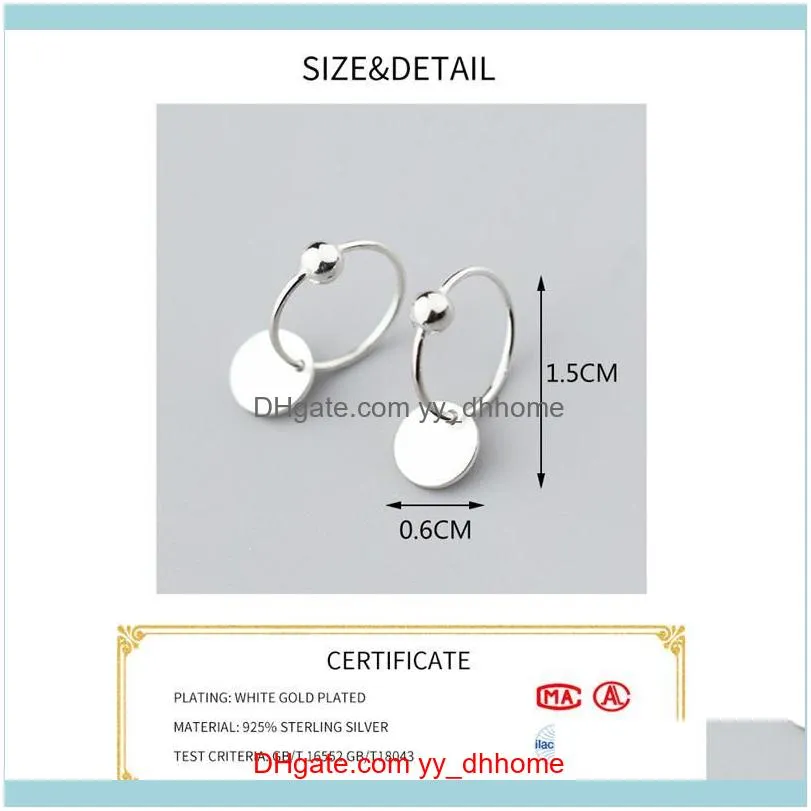 Sterling Silver Beaded Round Hoop Earrings Minimalist Unique Fine Jewelry For Women Fashion Style Birthday Girlfriend Gift & Huggie