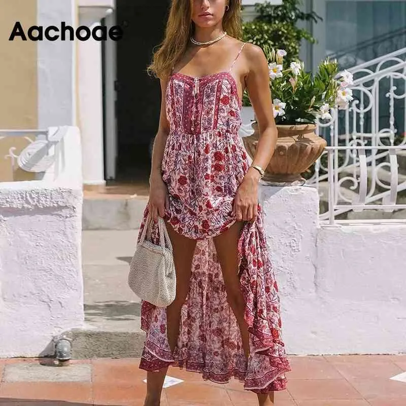 Women Spaghetti Strap Floral Print Ankle-Length Polyester Beach Dress  Backless Pleated Sundress from Dhgate Basic & Casual Dresses - price 50.16