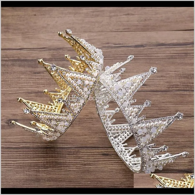Joyería para el cabello Entrega de gotas 2021 Princess Headwear Chic Accesorios nupciales Impresionantes cristales Perlas Tiaras y coronas de boda 12101 M9Ca2