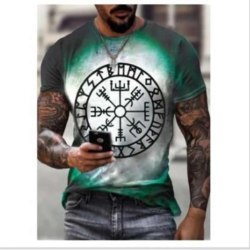 Zomer Heren Grafische T-shirts 2021 Mannen Afdrukken Mode 3D T-shirts Casual Hip Hop Stijl Tees Losse Straatbovenkanten Jeugd Korte Mouw Tee Plus Size