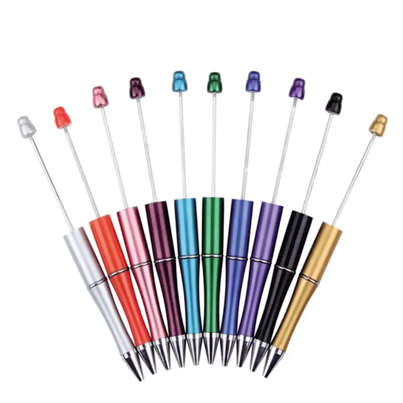 Adicionar uma pinça DIY PEN BEADS PENS Customizable Lâmpada De Trabalho De Trabalho Escrita Ferramenta Ballpoint Pens