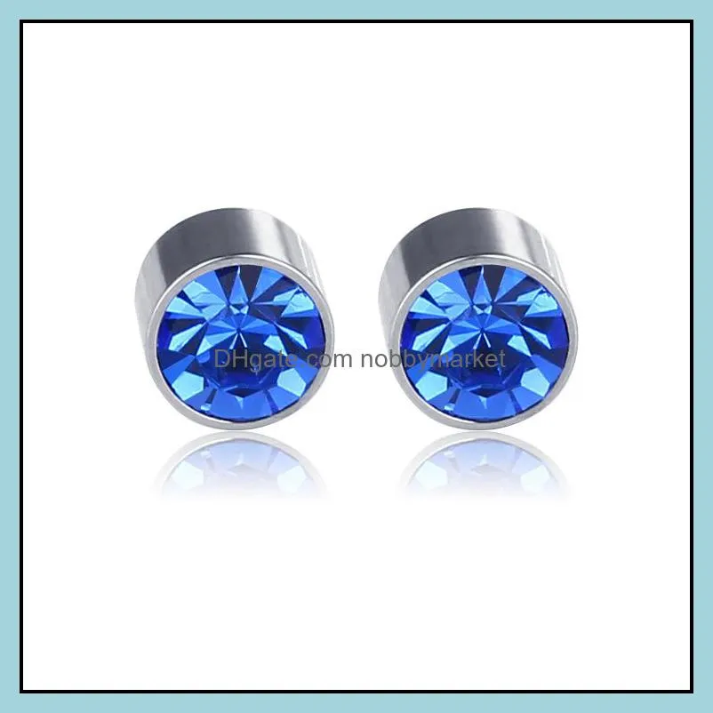 Bulk Stainless steel Health Magnetic Stud Clip On Earrings For Men Women crystal Punk Hypoallergenic No pierced hole Ear Cuff Jewelry