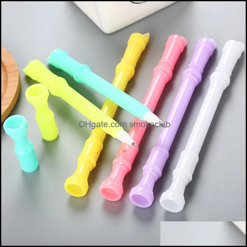 Penas de escrita de canetas de gel Escola de escritório negócios industrial 1 pc caneta de flauta dos desenhos animados pode soprar a forma bonito assinatura preto baseado em água