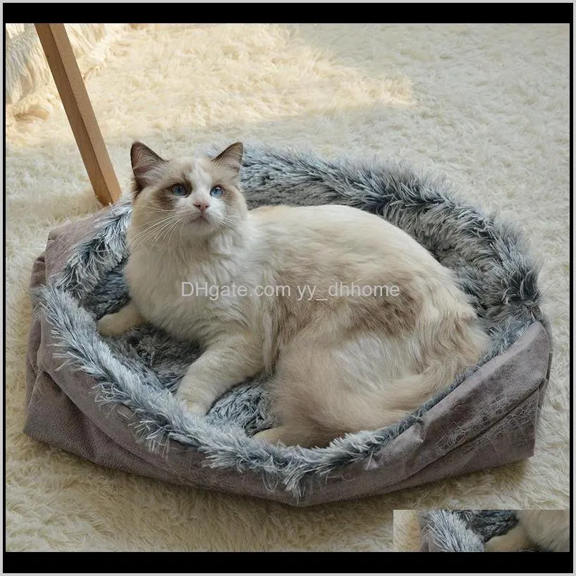 cat mat bed all seasons universal cat mat semi-enclosed house bed winter warm dog kennel pet supplies