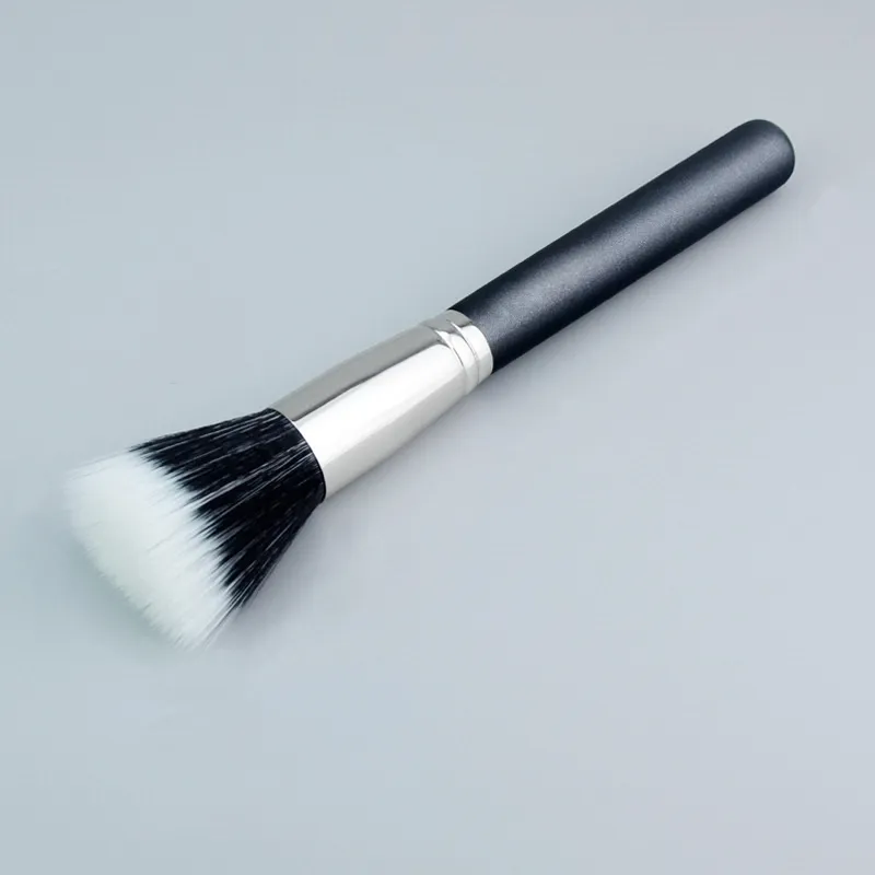 Blush Brush Vit gethår Runt platt huvud Dubbellager Löst Bländande färg Konturskugga Coloris Makeup Borstar