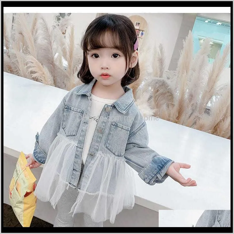 Baby Clothing Baby Maternity Drop Delivery 2021 Dresses Kids Spring Lace Cowboy Jacket Denim Top Button Jean Coat Long Sleeve Suit Suits Chil