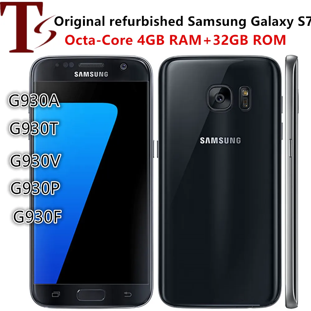 Samsung Galaxy S7 G930F/G930A/G930V Kilitli Telefonlar 5.1 "32GB ROM 12MP Dört Çekirdek NFC Parmak İzi 4G LTE Akıllı Telefon 8 PCS