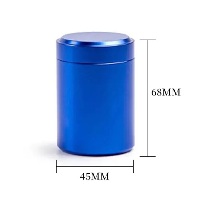 Aluminum Alloy Teas Storage Jars Sealed Metal Cans Home Travel Portable Coffee Tea Can Mini Container 45*68MM