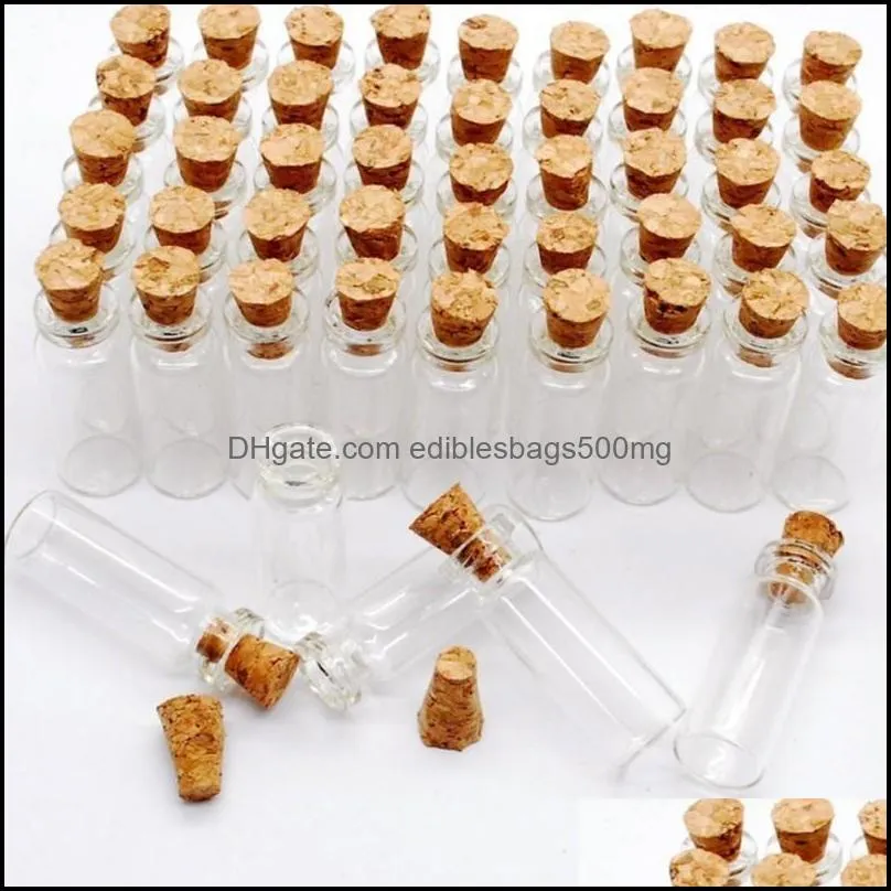 100 pcs 1.4ml Mini Bayonet Glass Bottles With Cork Transparent Wishing Bottles DY 12X28X6 mm Little Glass Jars Pendants