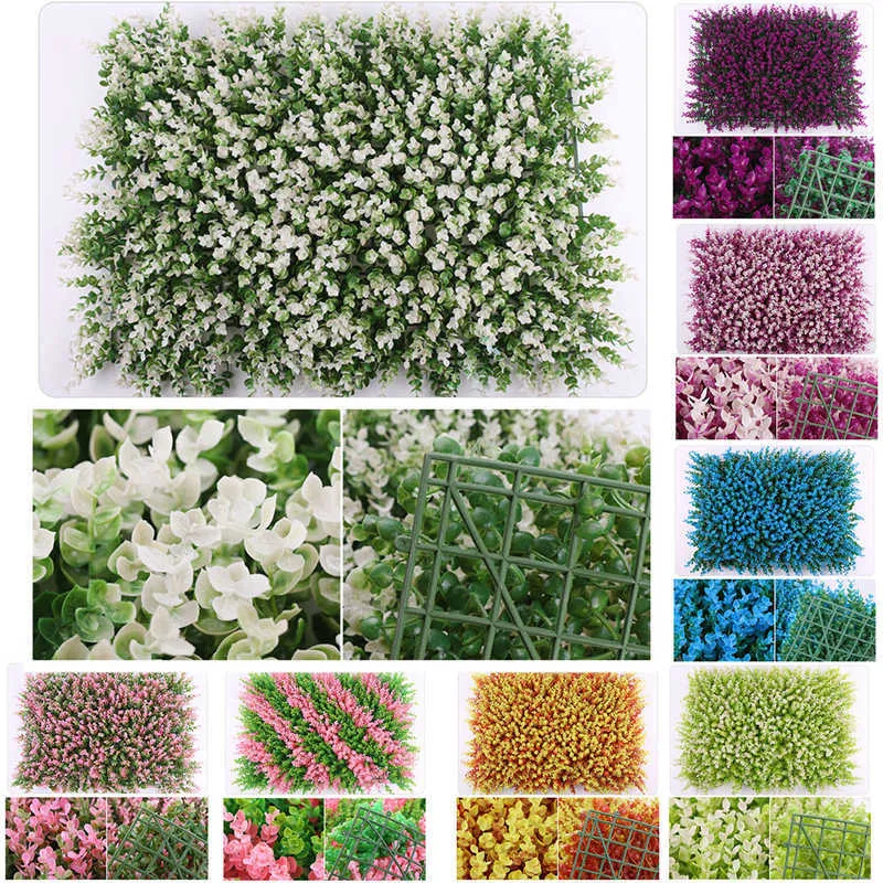 Christmas Artificial Grass Plant Wall Fake Flower Wall For Landscape Fence Wedding Backdrop Home Outdoor Garden Decor Encrypted 211015