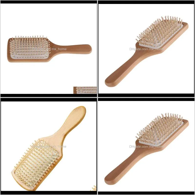 handmade natural professional healthy bamboo wood massage comb air cushion curly straight hair bathroon catchers cl other bath & toilet