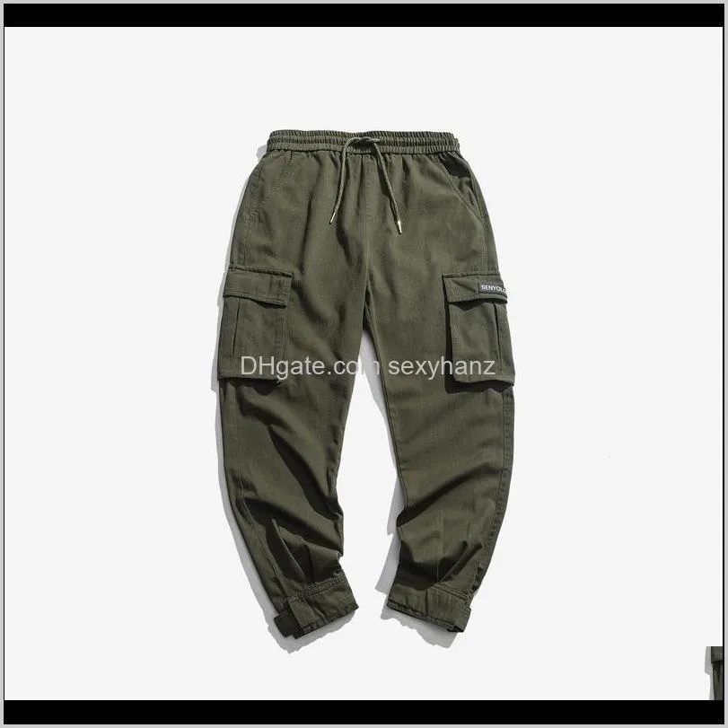 mens casual hip hop pants tide sports pants male letter printing pockets harlan beam foot tooling trousers