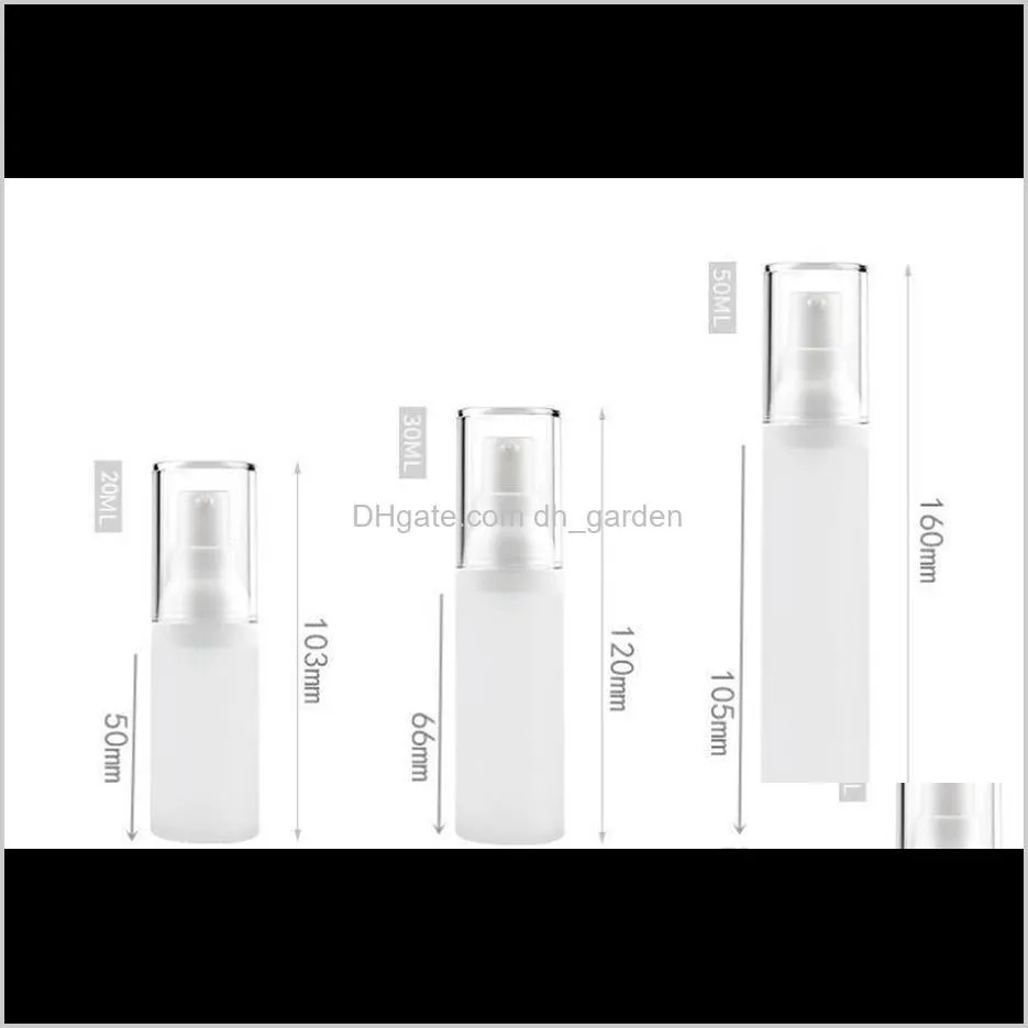 15ml 30ml 50ml clear frosted empty cosmetic airless bottle portable refillable pump lotion bottles for travel sn1280