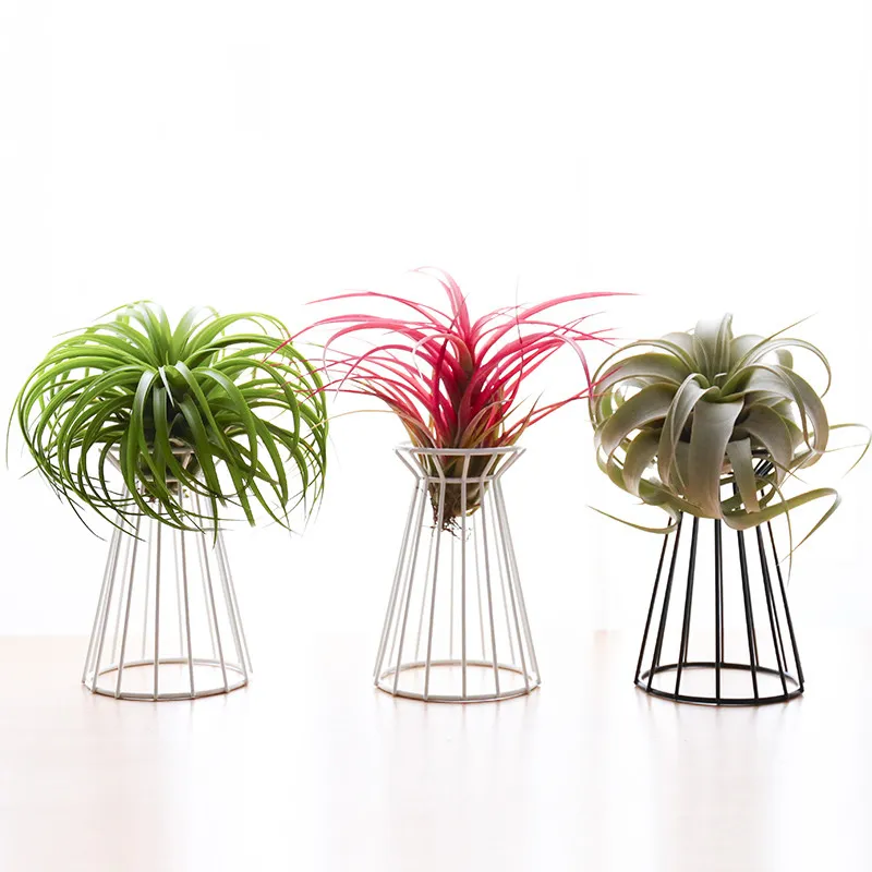 Smeedijzeren holle bloem pot simulatie ananas succulent planten staan ​​thuis accessoires kantoor decor metalen bloem vaas