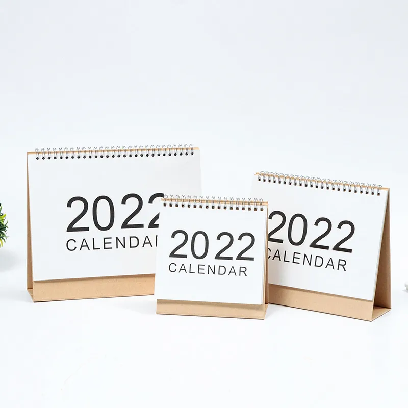 2022 Calendario da tavolo semplice Ornamenti per desktop creativi Calendari portatili per note di lavoro Pianificatore di Capodanno Pianificatore giornaliero Ufficio scolastico Personalizzabile JY0694