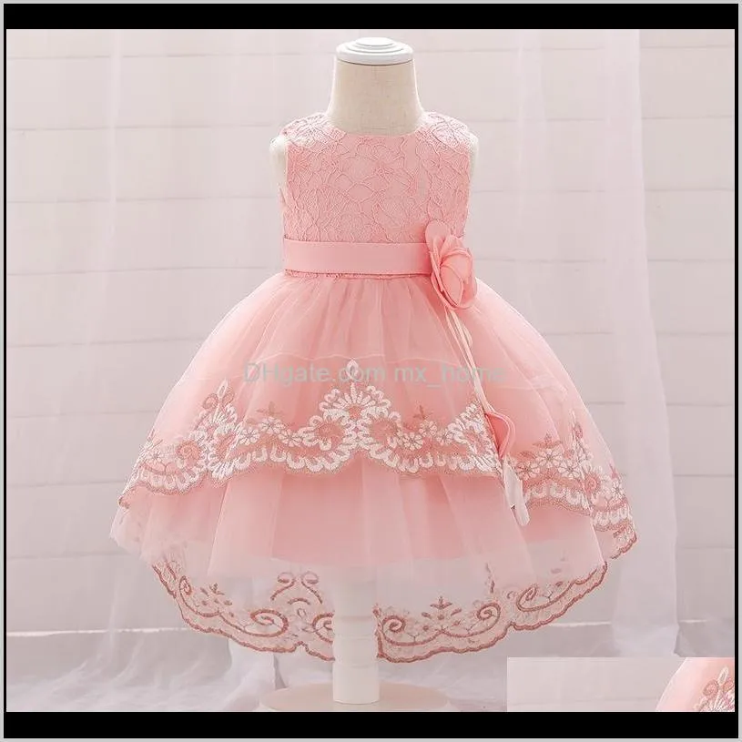 Girls Clothing Baby Kids Maternity Drop Delivery 2021 Winter Flower Infant 1St Birthday Dress For Baby Girl Clothes Baptism Lace Princess Dre