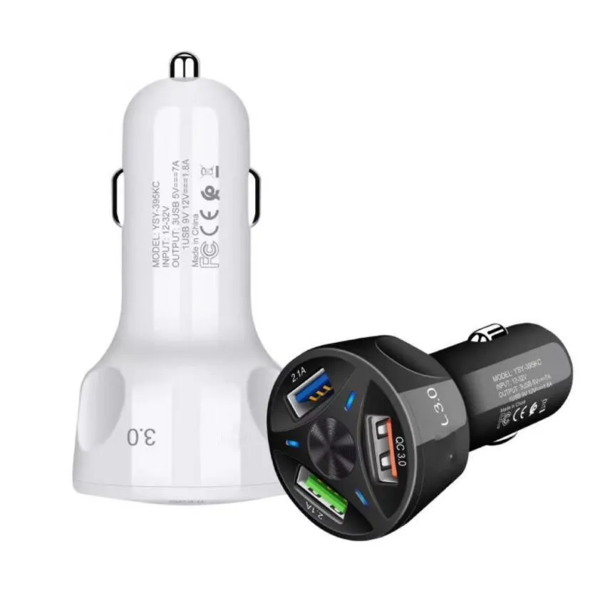 Car USB Charger 9V 2A 3 Ports Quick Charge QC3.0 Universal Fast Charging For Iphone Samsung Galaxy S10 S22 Plus