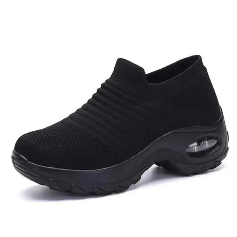 2022 Grande taille Chaussures pour femmes Coussin d'air Flying Baskets à tricoter Flow-toe Shos Fashion Socks Casual Chaussures WM1019