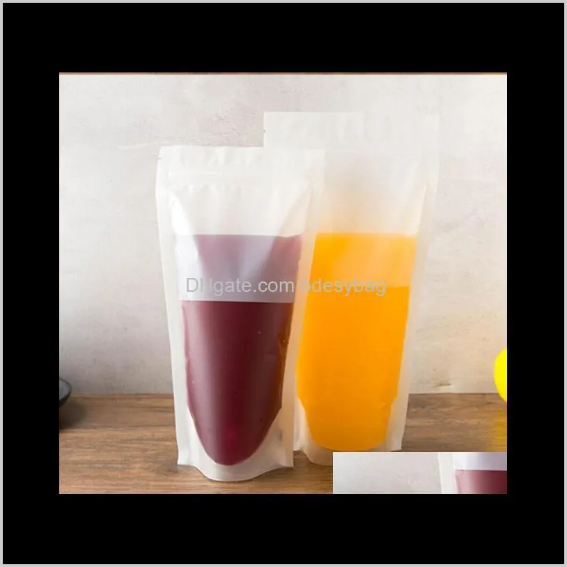 1000pcs clear drink pouches bags translucent frosted drink bag self-sealing bag thickened food bag sealed plastic bags