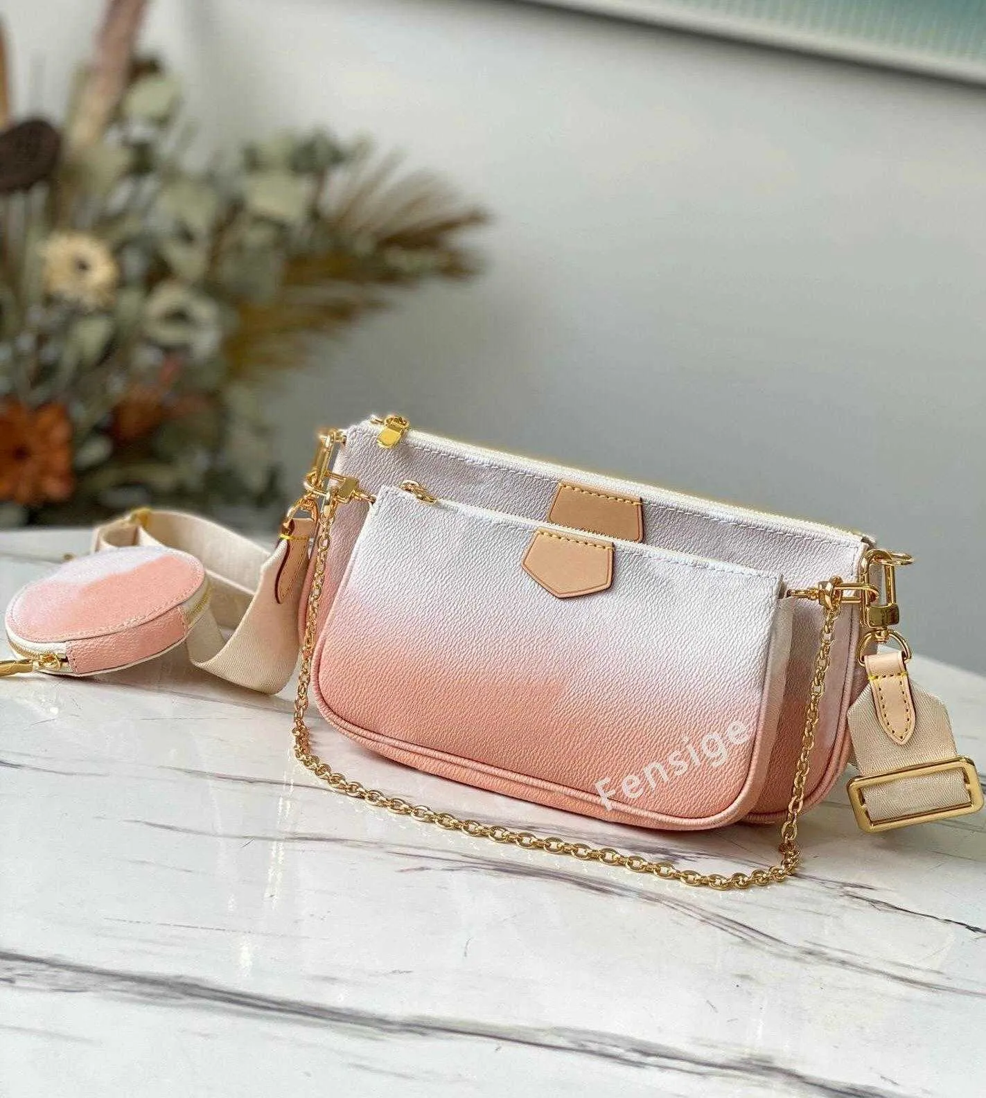 Multi Pochette Accessoires Designer MINI Chain Bag With Round Coin Purse Shoulder Hybrid Cross body Handbags Pouch Pastel-Colored Composed Bags M57634 M57633