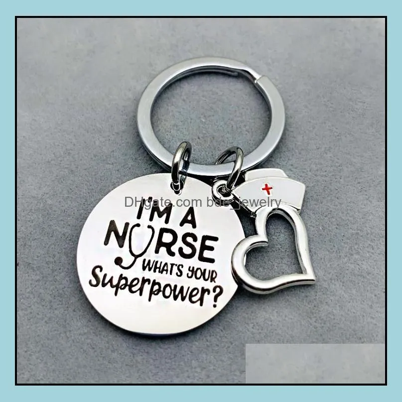 Keychain Man I Am A Nurse Key Chain Bags Unisex Boy Silver Color Key Ring Stainless Pendant Accessories