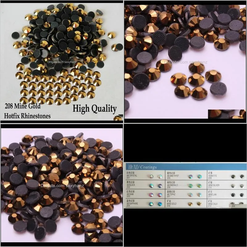 heat transfer 208 mine gold hot fix strass flatback hotfix rhinestones for ss6 ss10 ss16 ss20 ss30