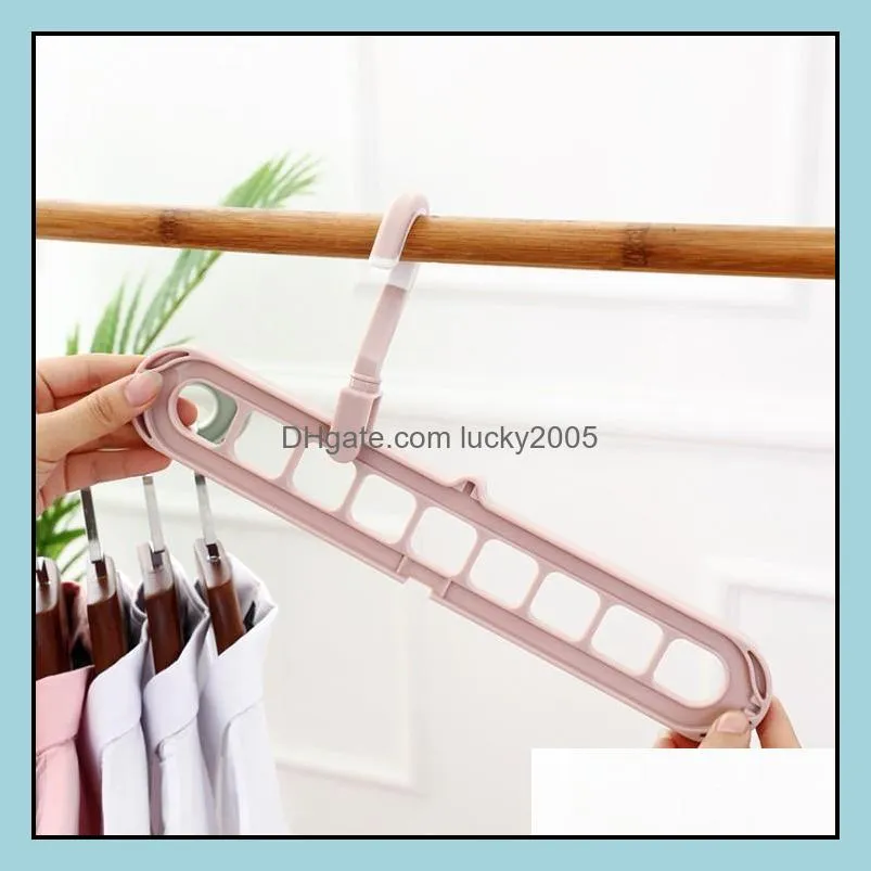 Home Folding and shrinking Hangers Multi-port Support Clothing Racks Multifunction Drying Hanger Housekeeping Organization Magic Rack