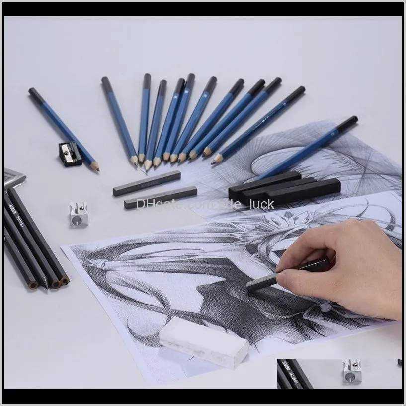 35Pcs Professional Sketching Drawing Kit Wood Pencil Pencil with Bag Stationery Supplies