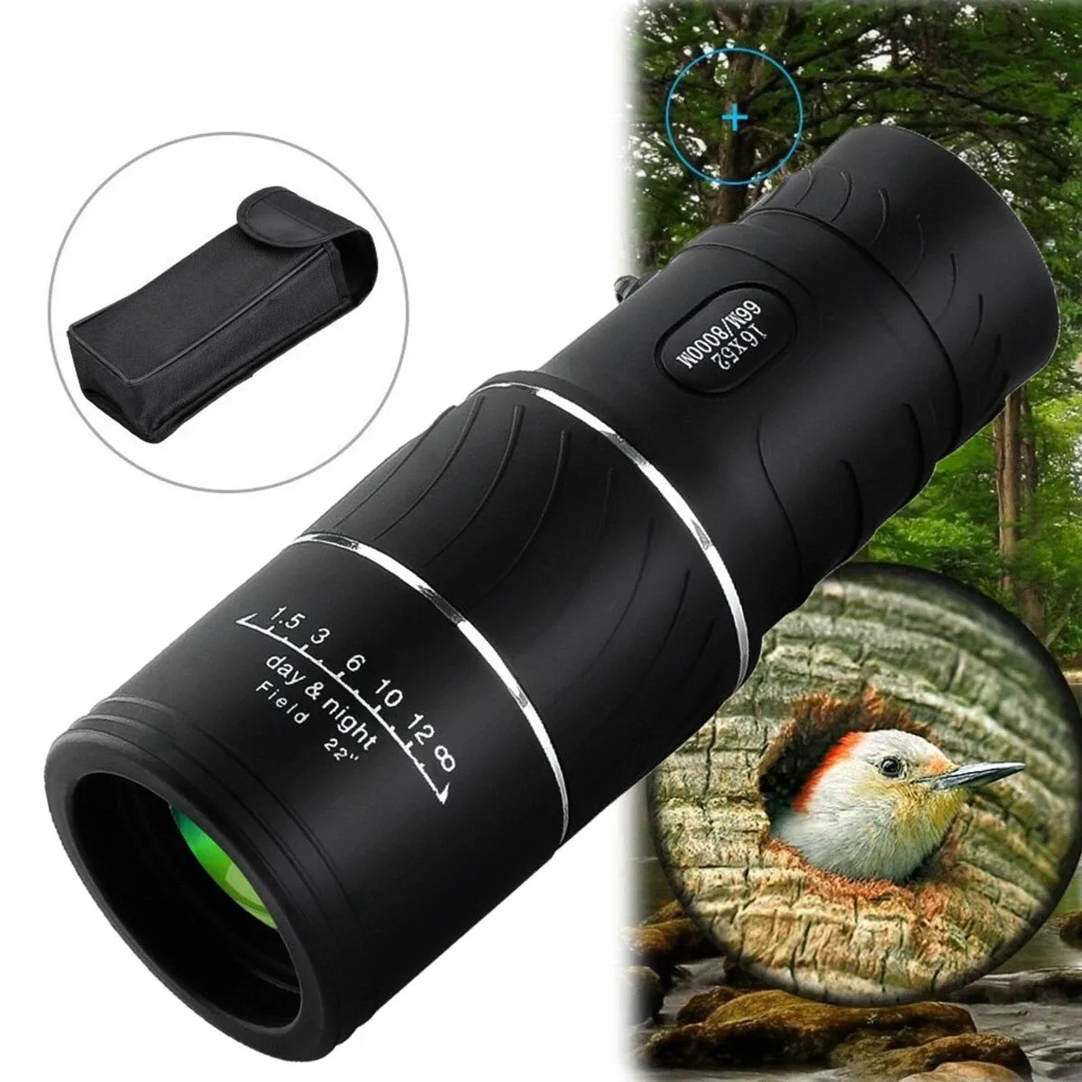 ARCHEER 16x52 monoculaire double focalisation optique Zoom télescope Vision nocturne de jour pour les oiseaux/chasse/Camping/tourisme