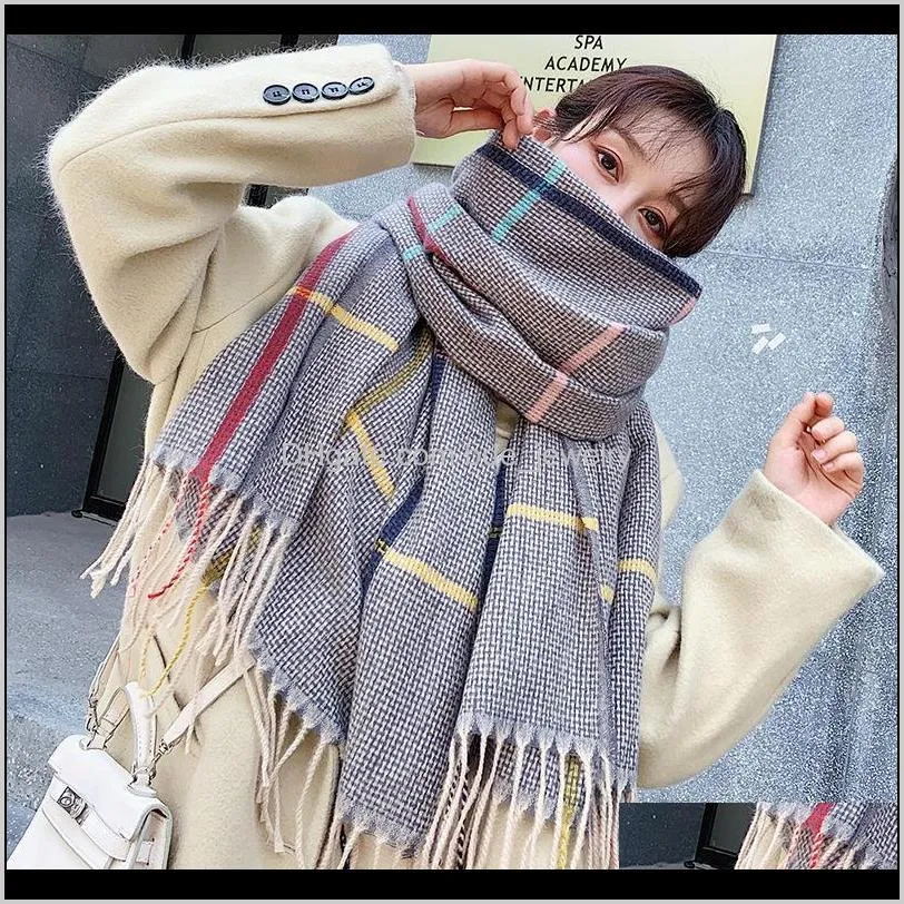 new scarves korean version for women`s autumn and winter scarves thorn hair mesh bib knitted student girl tassel shawl