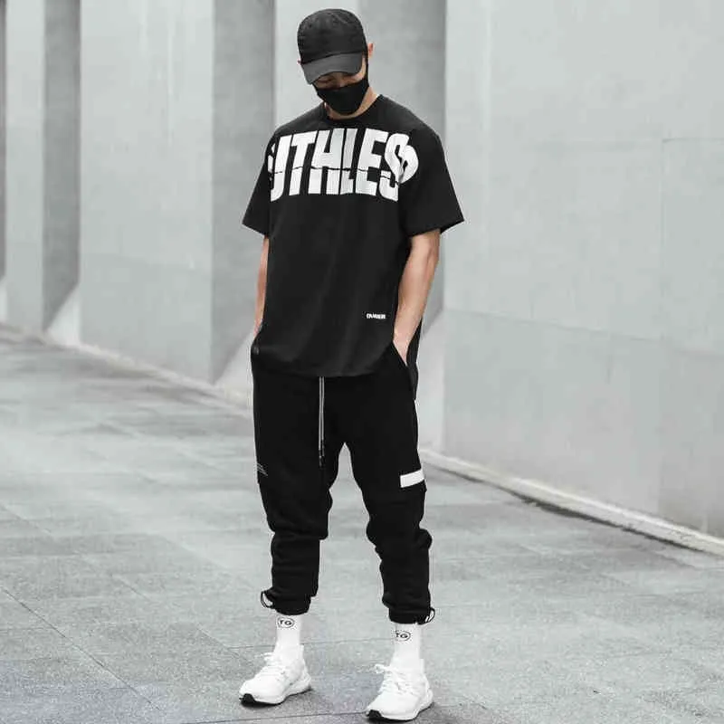 Homens de verão camisetas Forma Harajuku Impressão Engraçada Causal Oversized Camiseta Mens Hip Hop Streetwear Tshirt Homme Masculino Tops Tees G1222