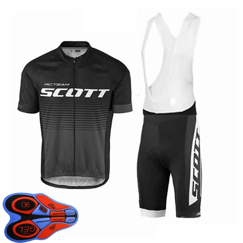 Mens 사이클링 저지 세트 2021 여름 스콧 팀 짧은 소매 자전거 셔츠 턱받이 반바지 빨리 건조한 통기성 경주 의류 크기 XXS-6XL Y21041076