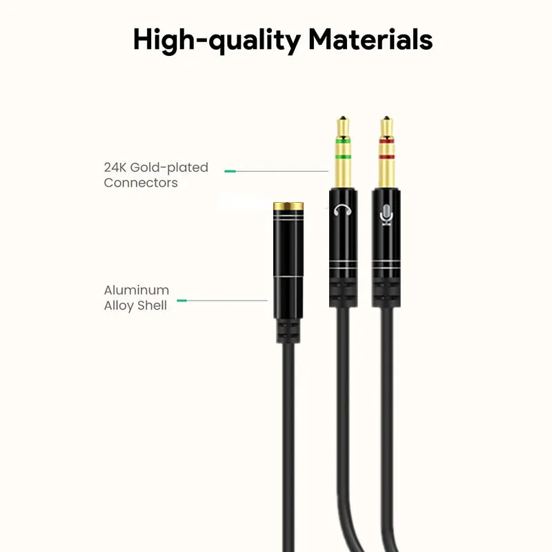 Microphone and Headphone Audio Jack Splitter