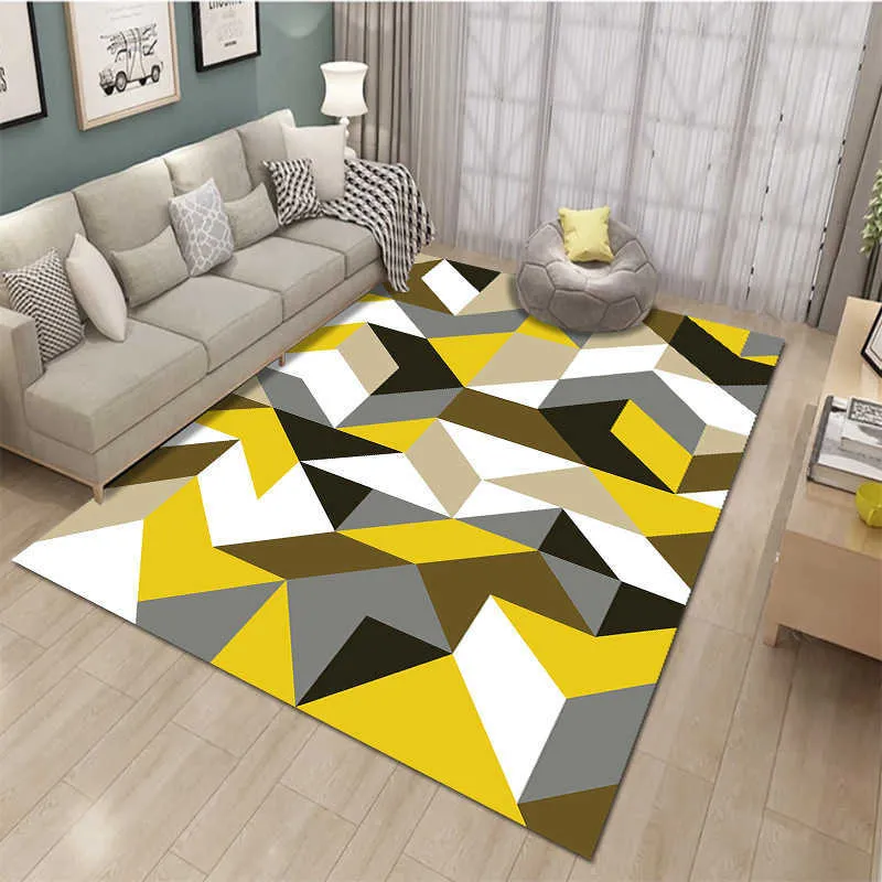 Modern Geometry Printed Carpet for Living Room Nordic Bedroom Decor Area Rugs Non-Slip Washable Removeable Mat tapis alfombra 210626