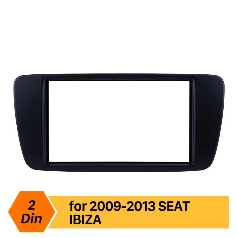 2009-2013シートのダブルDIN車載ラジオFascia Ibiza Dash DVDプレーヤーフェイスプレートトリムパネルインストールキット
