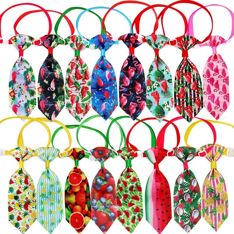 New Spring Summer Fruit Pattern Puppy Dog Cat Necktie Pet Grooming Accessories Adjustable Dog Bow Tie Dog Decorative Neckties