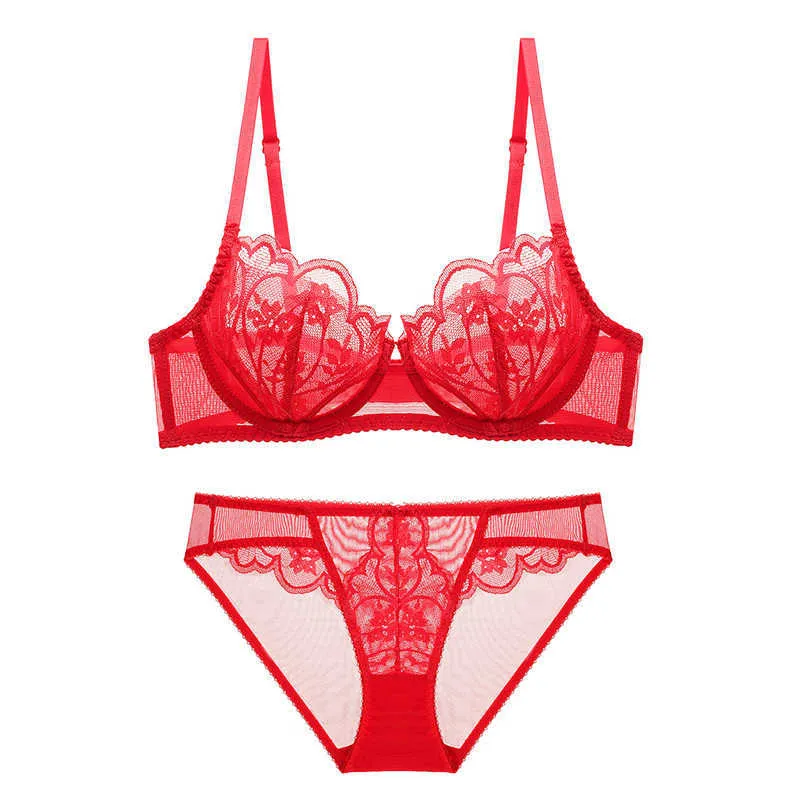 Floral Womens Lace Underwear Transparent Bra And Panty Set Plus Size Ultra  Thin See Thourgh Women Sexy Lingerie White Black Red Q0705 From 13,14 €