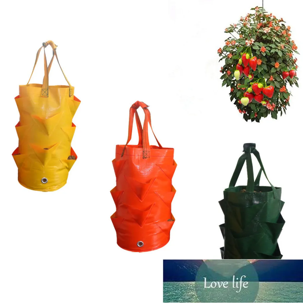 Borsa per piantare fragole Borsa contenitore multi-bocca creativa Grow Planter Pouch Root Plant Growing Pot Side Home Garden Tool